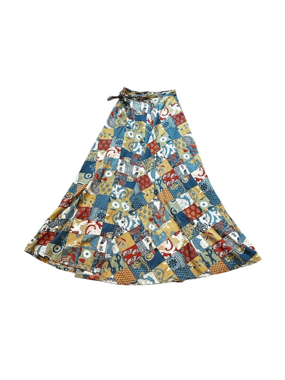 Vintage Nap Liberty House Hawaii Wrap Maxi Skirt Patchwork Boho Cottagecore